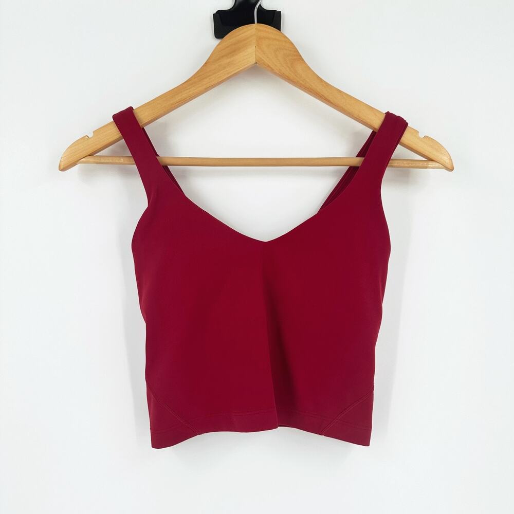 Lululemon Align Crop Tank Top Size 2 Built In Bra Athleisure Yoga Active Workout